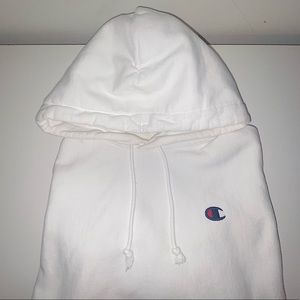 WHITE CHAMPION HOODIE BASIC (MENS M)